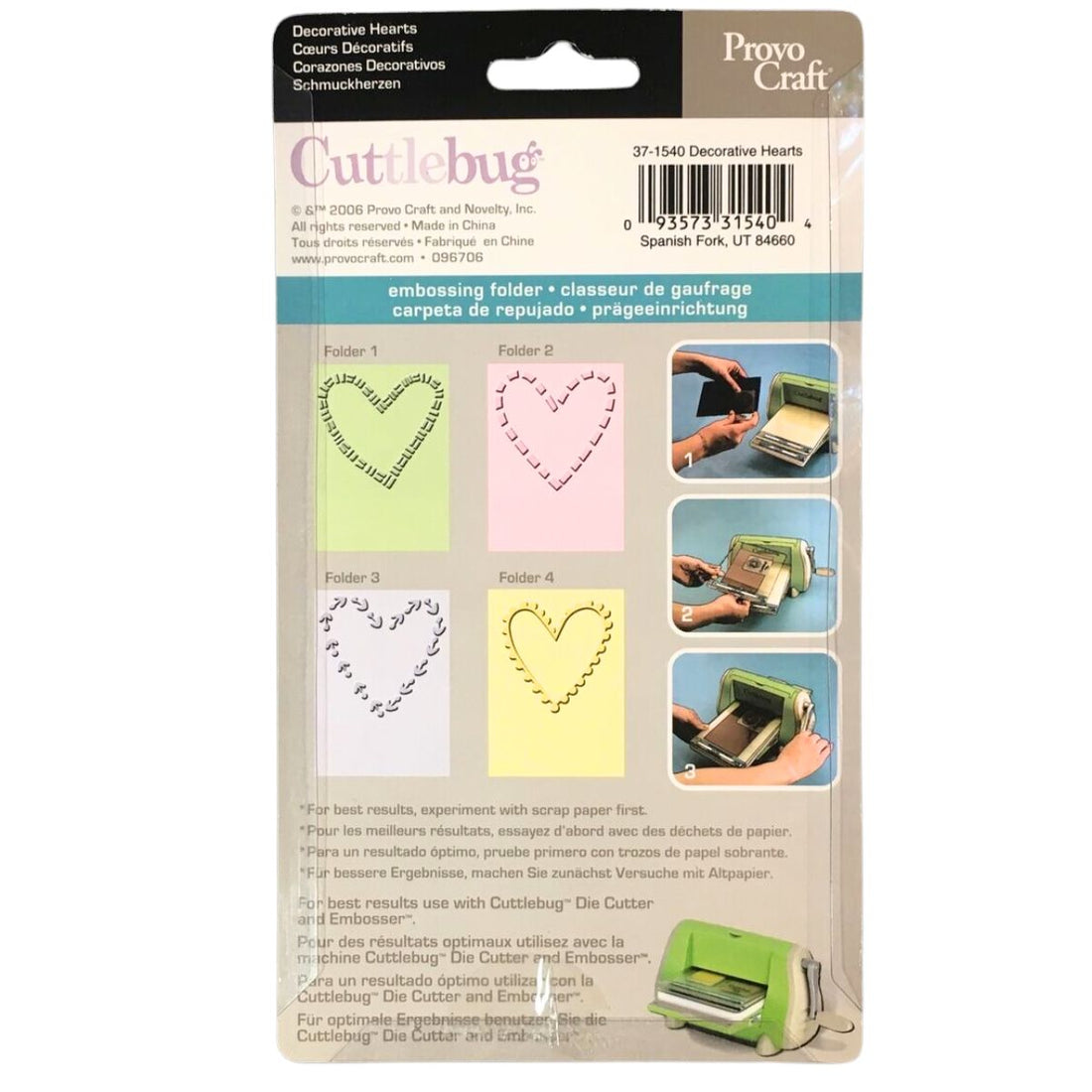 Folder de Grabado / Embossing Folder Decorative Hearts Folders de Grabado Cuttlebug