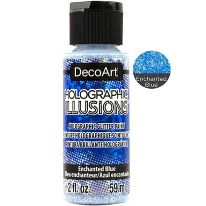 Holographic Illusions Paint Enchanted Blue / Pintura de Ilusiones Holográficas Azúl Pintura DecoArt