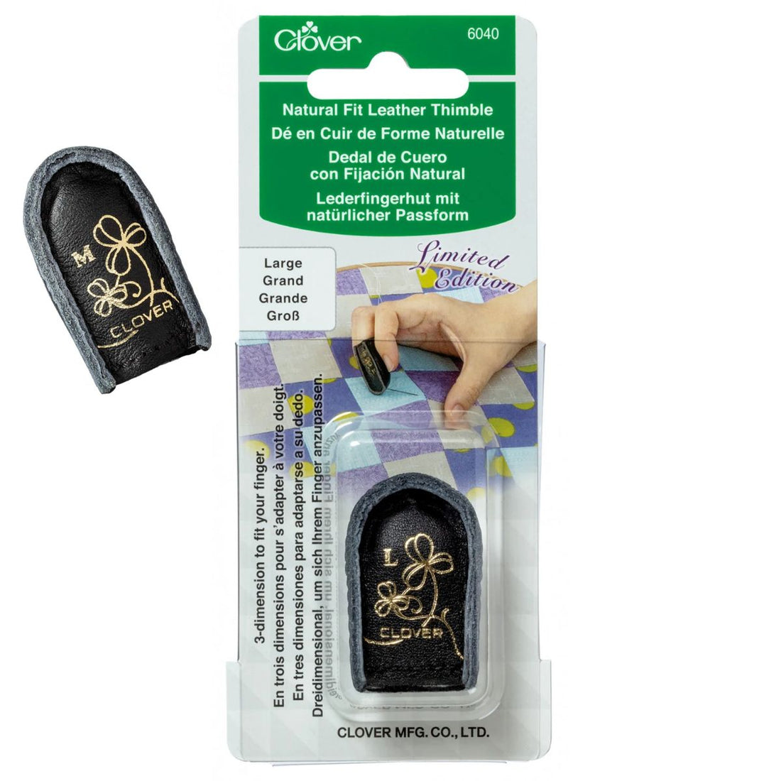 Natural Fit Leather Thimble / Dedal de Proteccion de Cuero Costura Clover