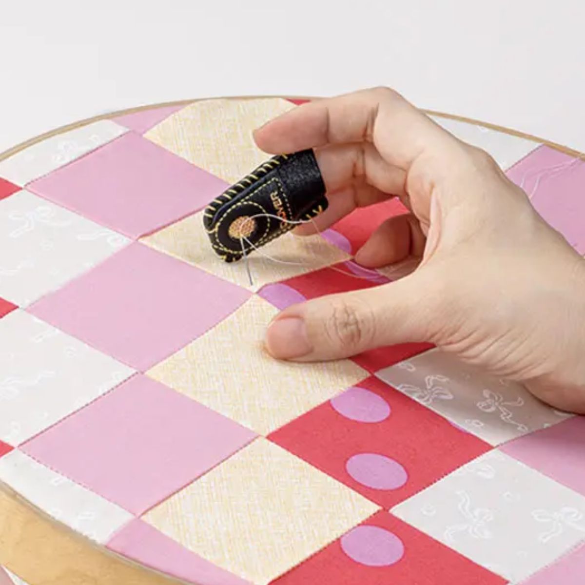 Natural Fit Leather Thimble / Dedal de Proteccion de Cuero Costura Clover