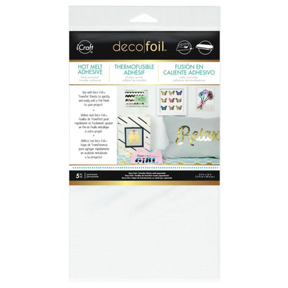 Deco Foil Iron-On Adhesive Transfer Sheet / 5 Hojas Adhesivas Para Foil en Tela Adhesivos / Pegamentos iCraft