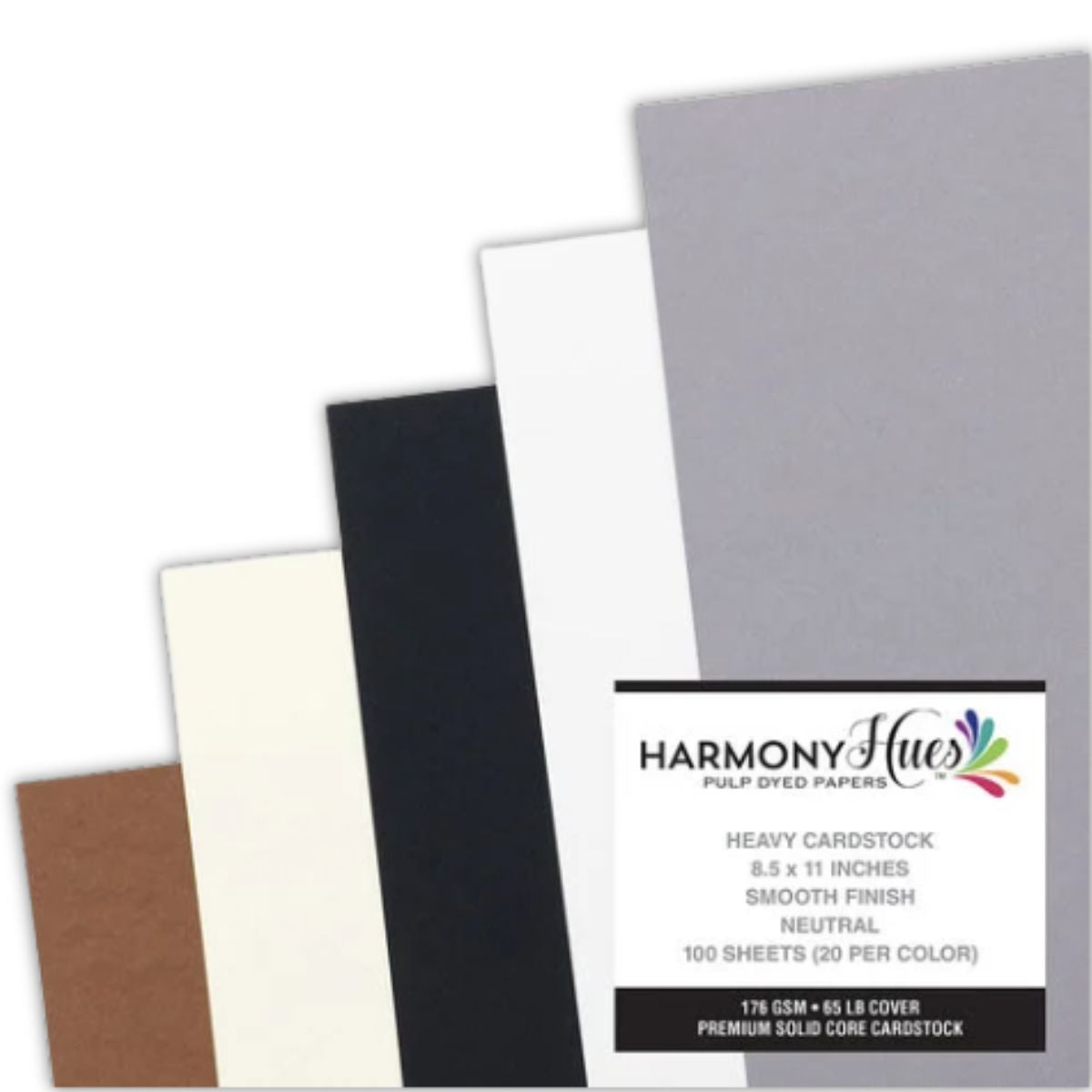 Neutral Cardstock 12" / 50 Hojas Cartulina Premium Colores Neutros 30.5 cm Papel Harmony Paper