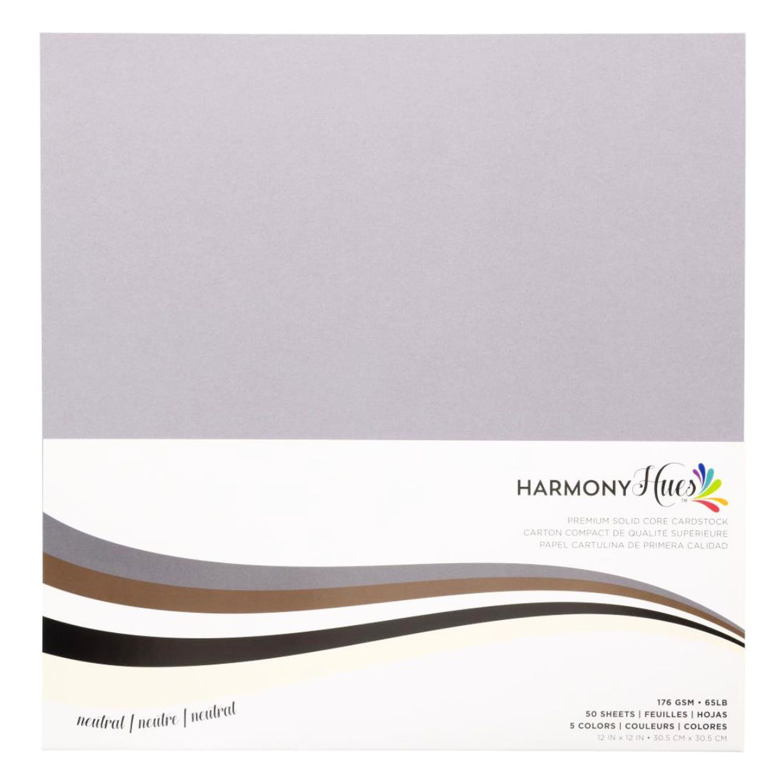 Neutral Cardstock 12" / 50 Hojas Cartulina Premium Colores Neutros 30.5 cm Papel Harmony Paper