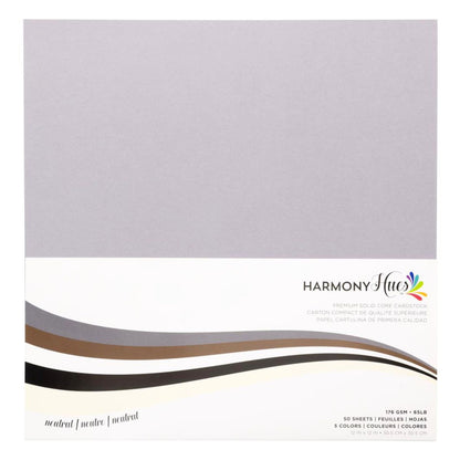 Neutral Cardstock 12" / 50 Hojas Cartulina Premium Colores Neutros 30.5 cm Papel Harmony Paper