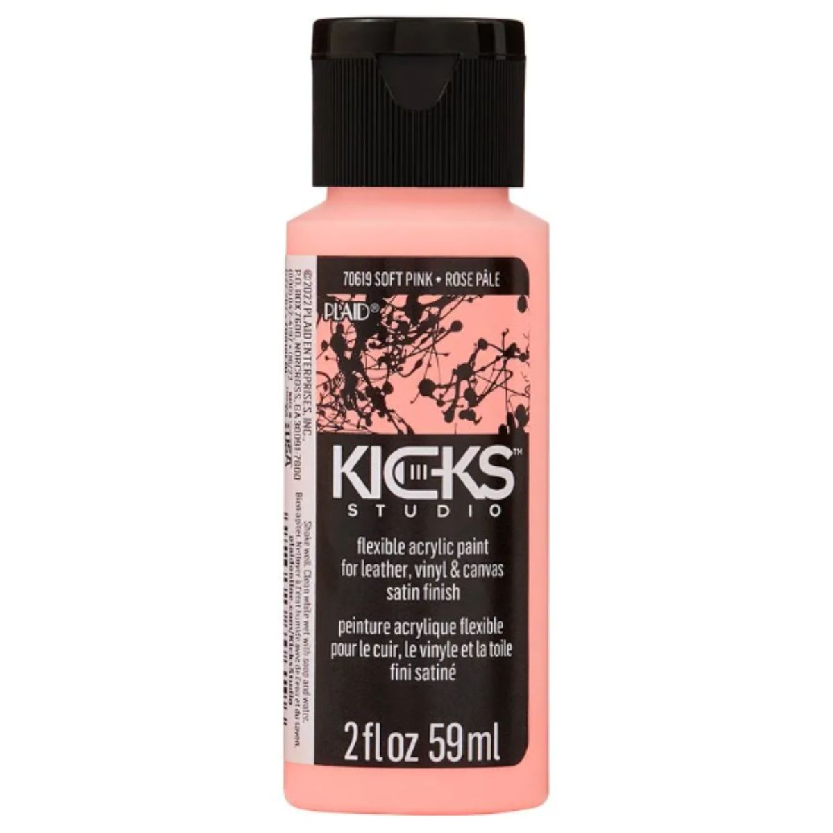 Kicks Studio Shoe Acrylic Paint Soft Pink / Pintura Acrílica para Cuero, Vinil y Tela Acrìlicos Plaid