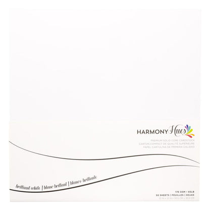 Brilliant White Cardstock 12" / 50 Hojas Cartulina Blanca Premium 30.5 cm Papel Harmony Paper