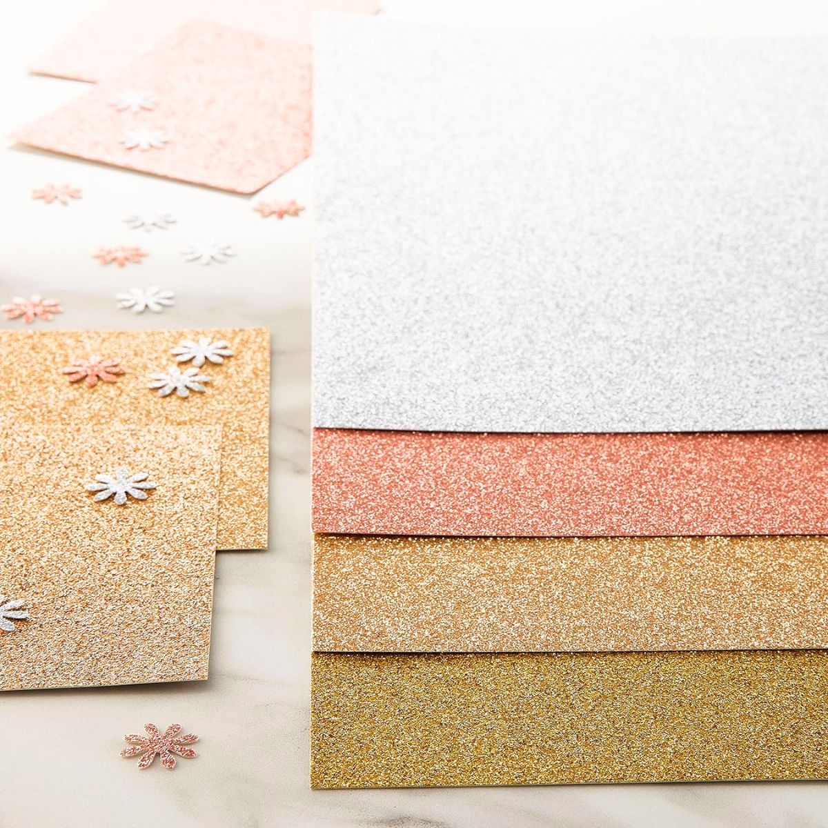 Glitter Cardstock Stack / Cartulina Glitter 6&quot; Papel DCWV
