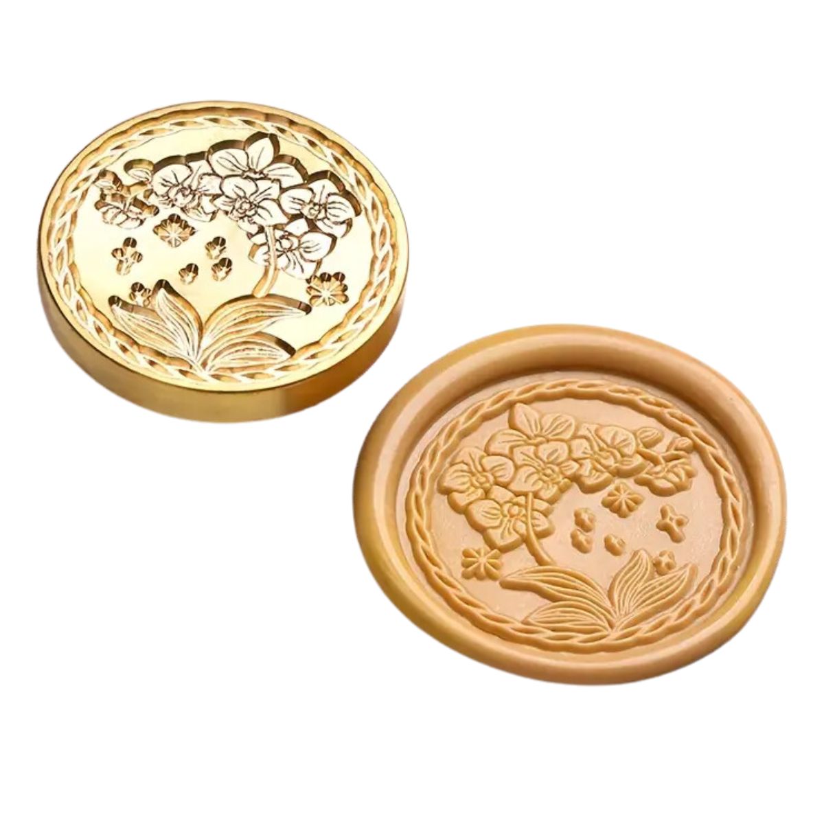 Sello de Metal para Lacre Orquídeas Sellos Hobbees