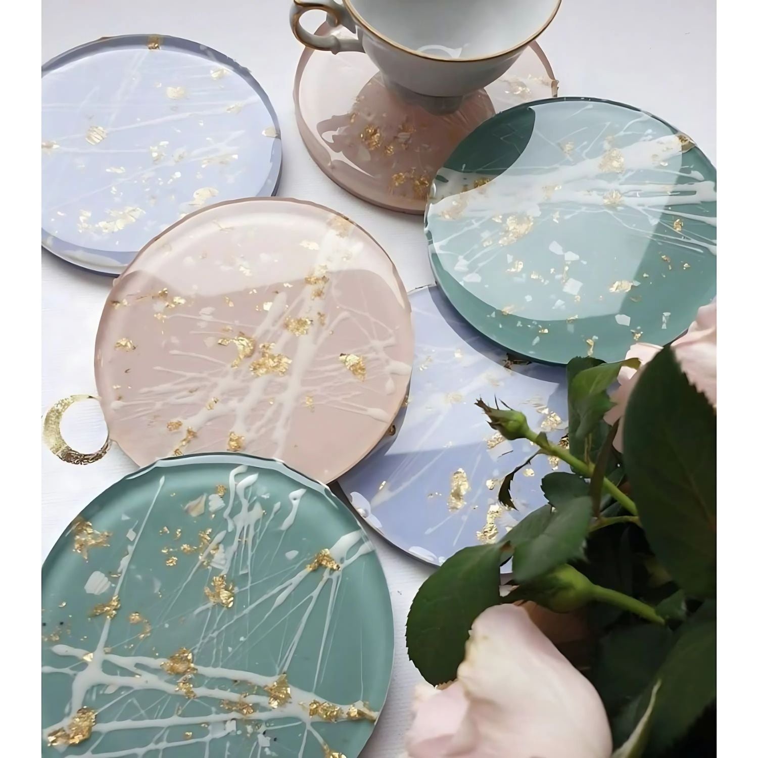 Spin It Coasters Mold / Moldes de Porta Vasos Para Resina Resina Epóxica y Accesorios American Crafts