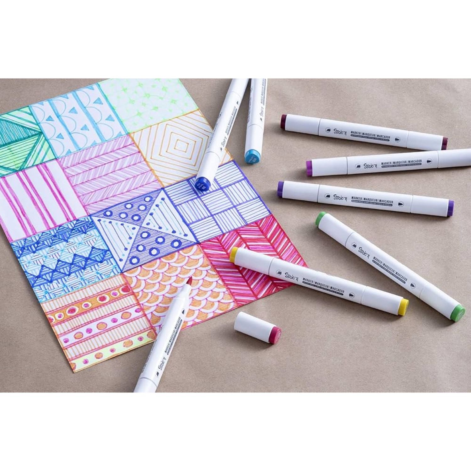 Studio 71 Alcohol Brush Markers Bold Primary / Marcadores de Alcohol Tonos Primarios Colores y Plumones Darice