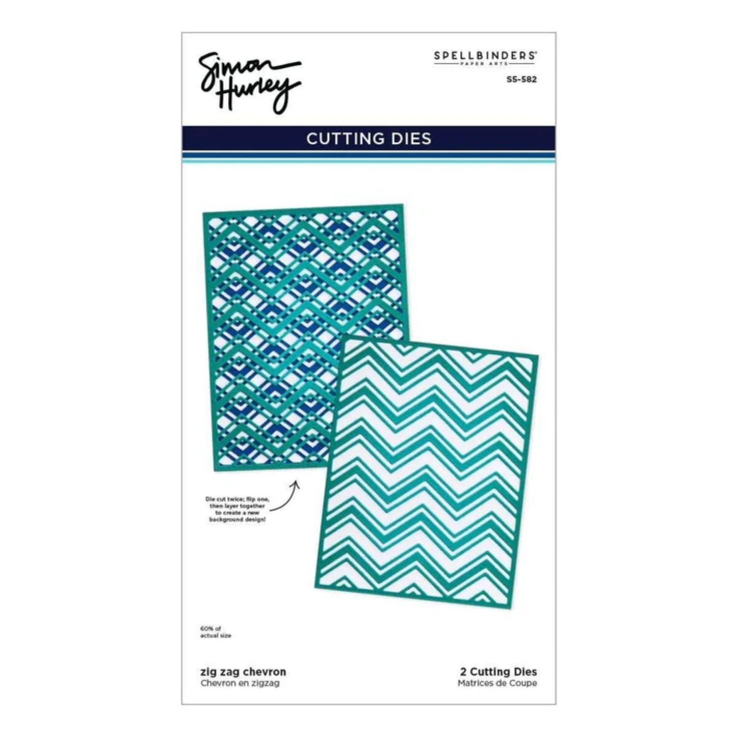 Zig Zag Chevron Cutting Dies / Suajes Grabados Óvalos En Zig Zag Dados de Corte / Suajes / Troqueles Spellbinders