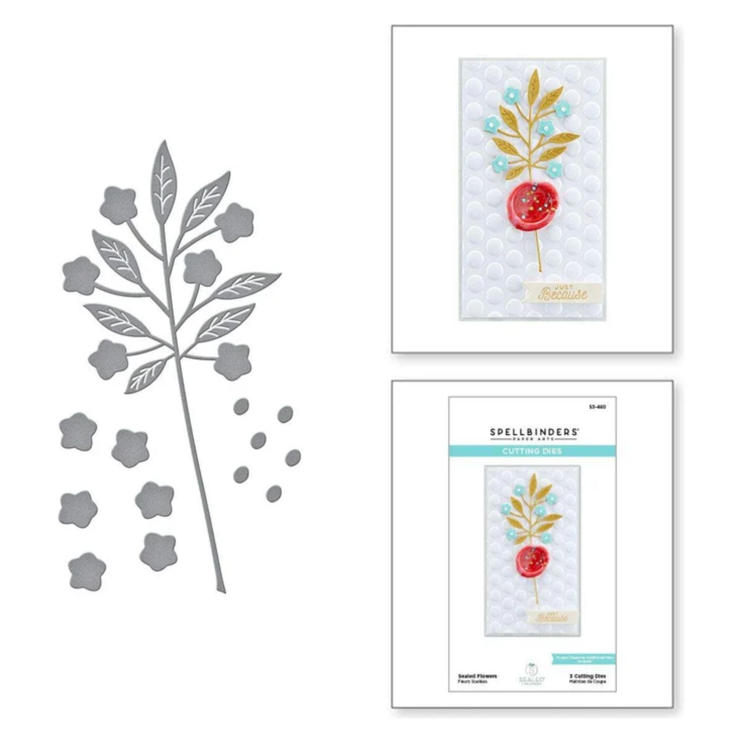 Sealed Flowers Cutting Dies / Suajes Grabados De Flores Selladas Dados de Corte / Suajes / Troqueles Spellbinders