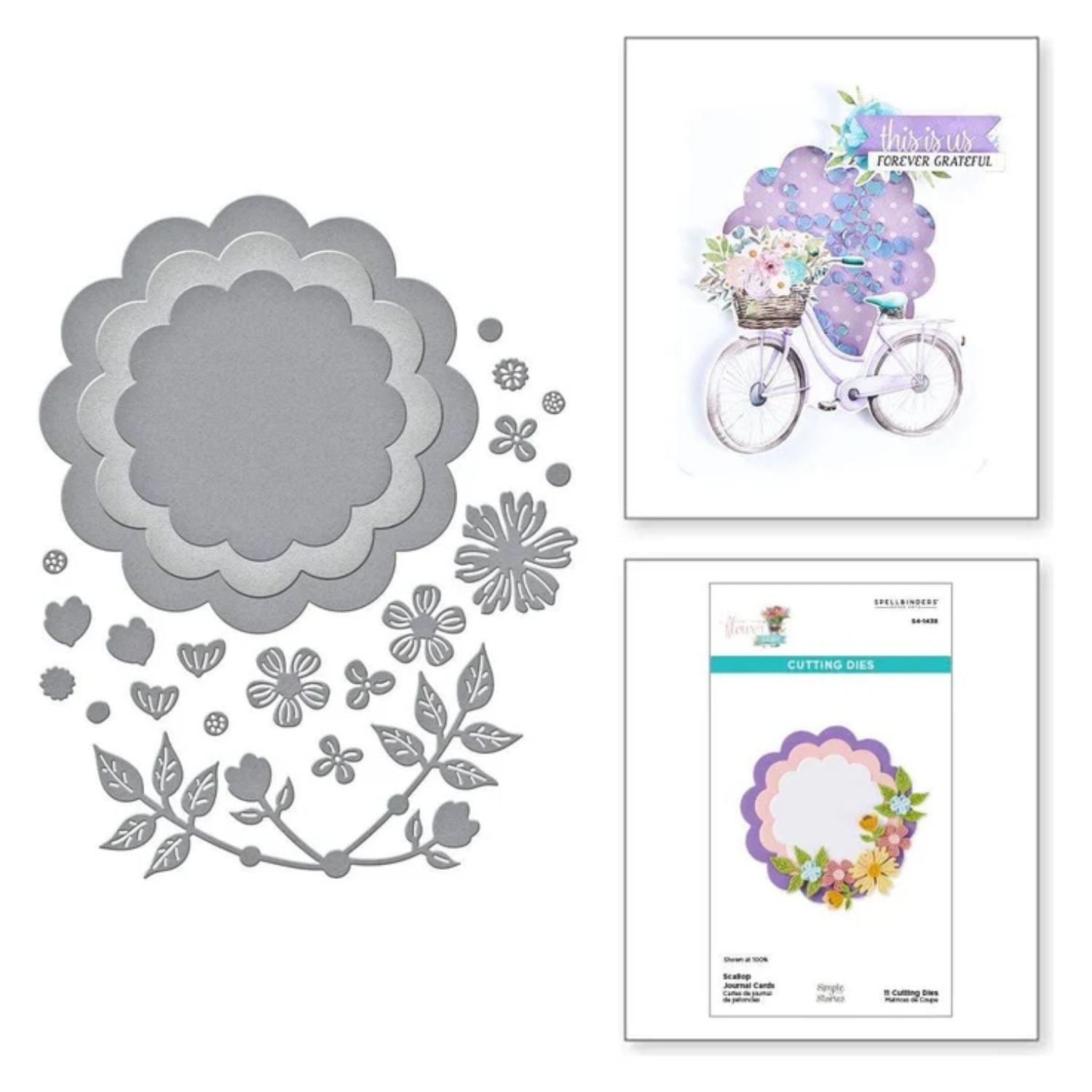 Scallop Journal Cards Cutting Dies / Suajes Grabados Para Tarjetas De Diarios Festoneadas Dados de Corte / Suajes / Troqueles Spellbinders