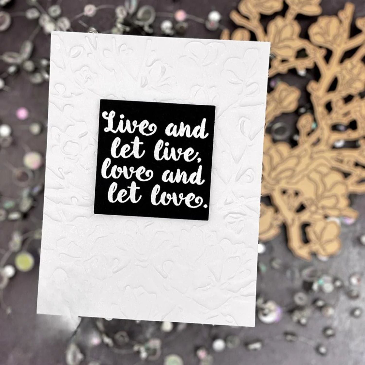 Magnolia Branches Glimmer Hot Foil Plate / Placa Alumino Caliente Ramas De Magnolias Dados de Corte / Suajes / Troqueles Hero Arts