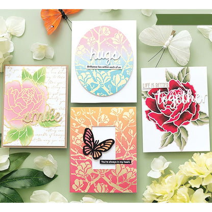 Magnolia Branches Glimmer Hot Foil Plate / Placa Alumino Caliente Ramas De Magnolias Dados de Corte / Suajes / Troqueles Hero Arts