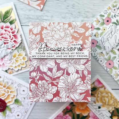 Peony Background Press Plates / Placa De Prensa Fondo De Peonías Accesorios para Suajadoras Spellbinders