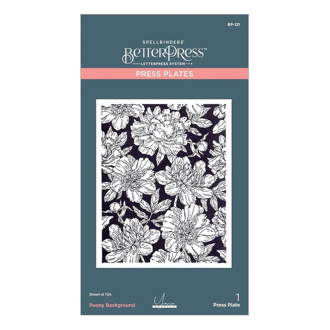 Peony Background Press Plates / Placa De Prensa Fondo De Peonías Accesorios para Suajadoras Spellbinders