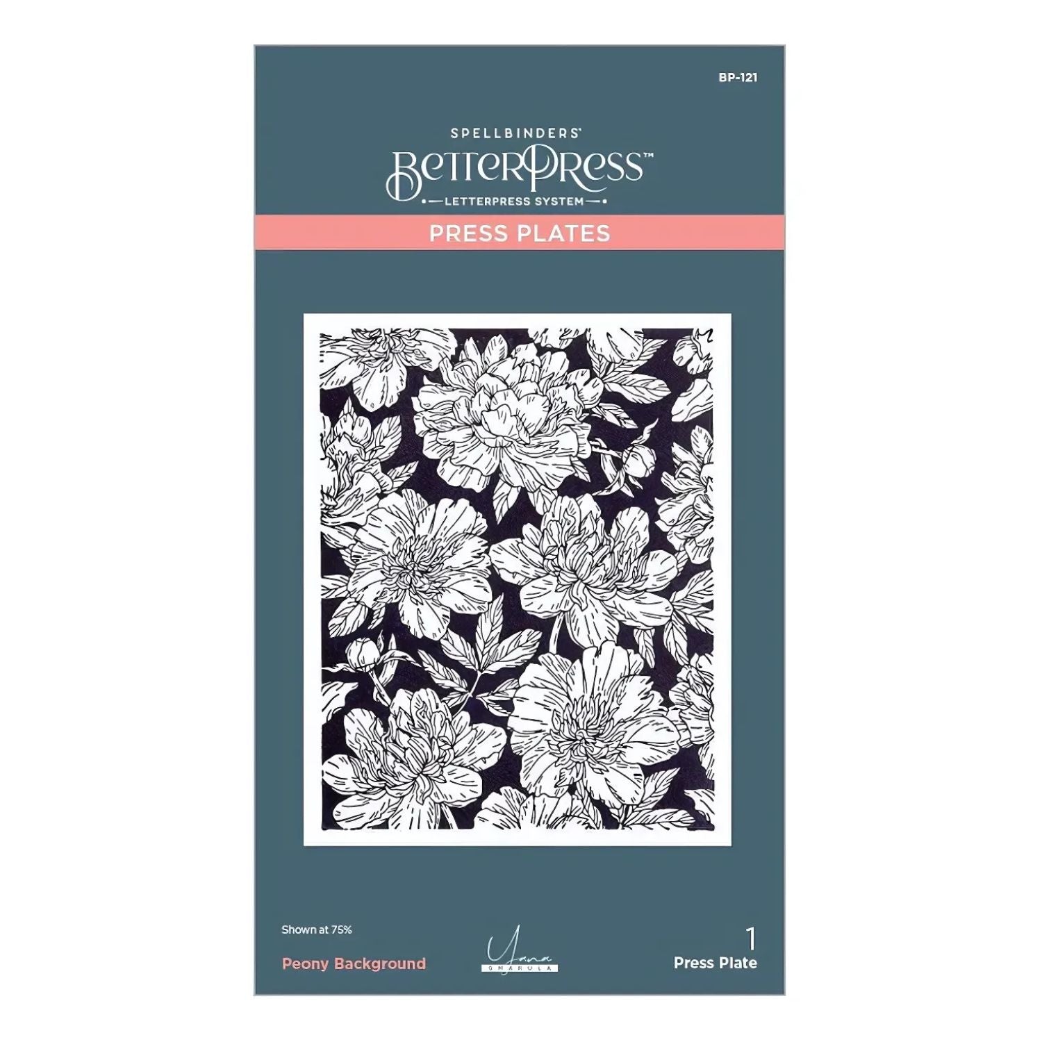 Peony Background Press Plates / Placa De Prensa Fondo De Peonías Accesorios para Suajadoras Spellbinders
