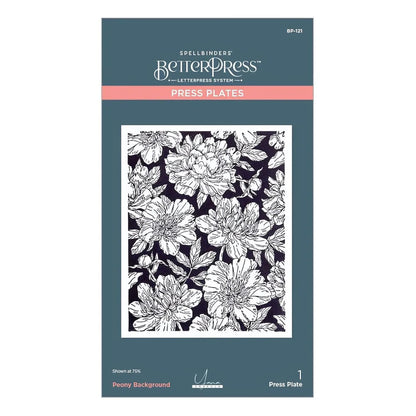 Peony Background Press Plates / Placa De Prensa Fondo De Peonías Accesorios para Suajadoras Spellbinders