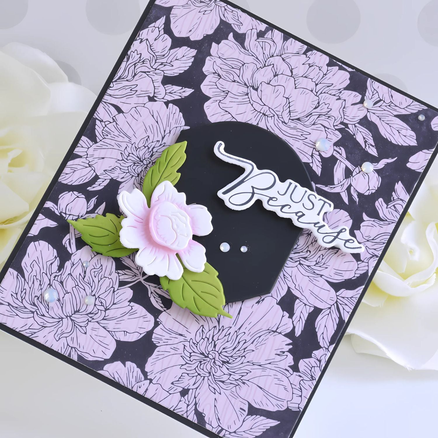 Peony Background Press Plates / Placa De Prensa Fondo De Peonías Accesorios para Suajadoras Spellbinders