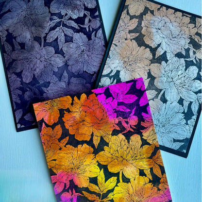 Peony Background Press Plates / Placa De Prensa Fondo De Peonías Accesorios para Suajadoras Spellbinders