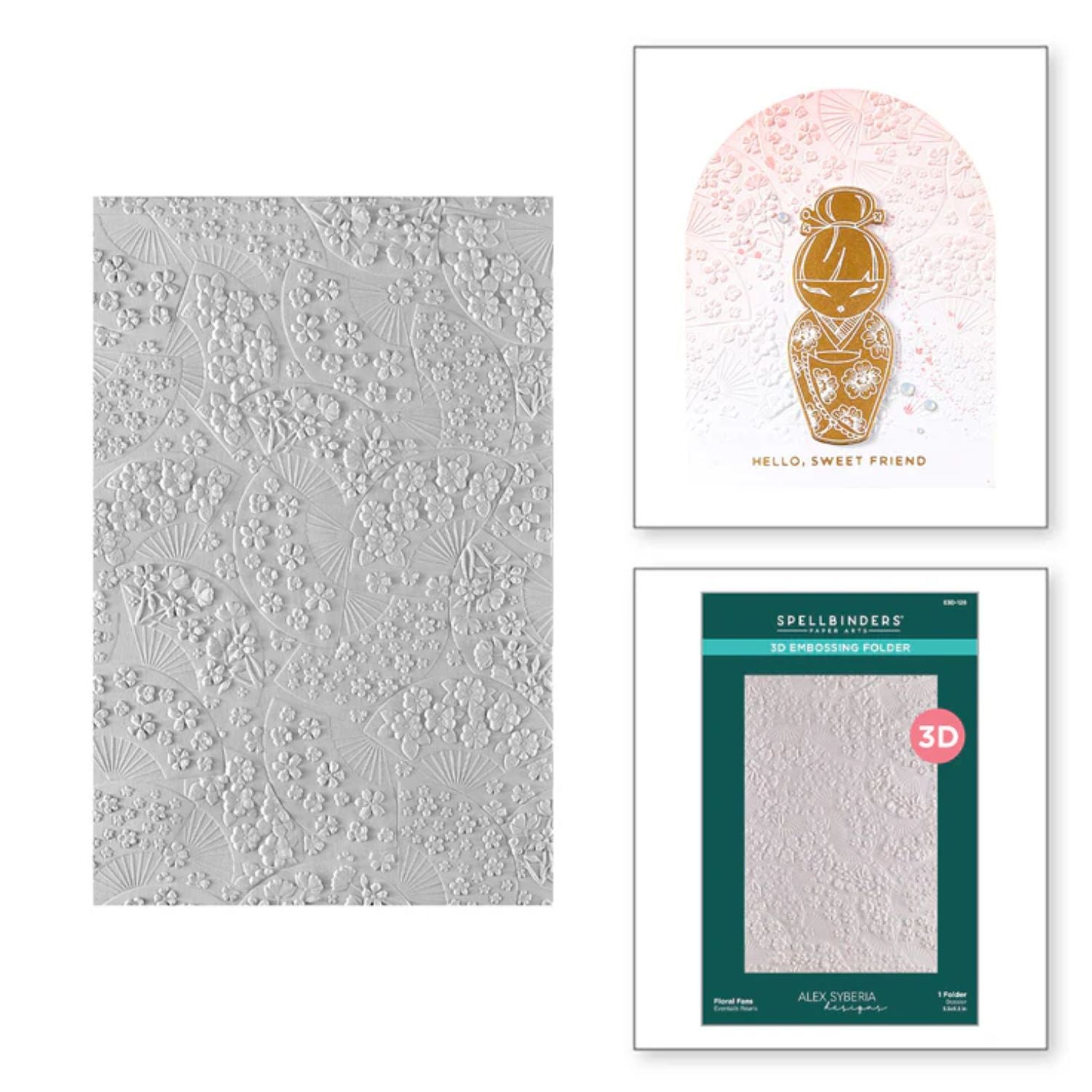 Floral Fans 3D Embossing Folder / Folder De Relieve 3D Abanicos Florales Folders de Grabado Spellbinders