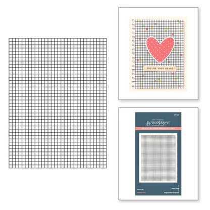 Journal Grid Registation Press Plates / Placa para Estampado y Grabado Cuadricula Accesorios para Suajadoras Spellbinders