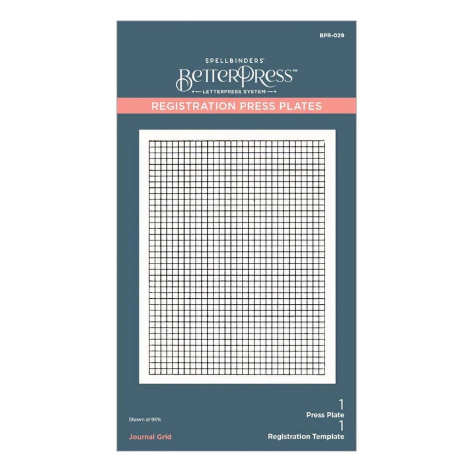 Journal Grid Registation Press Plates / Placa para Estampado y Grabado Cuadricula Accesorios para Suajadoras Spellbinders