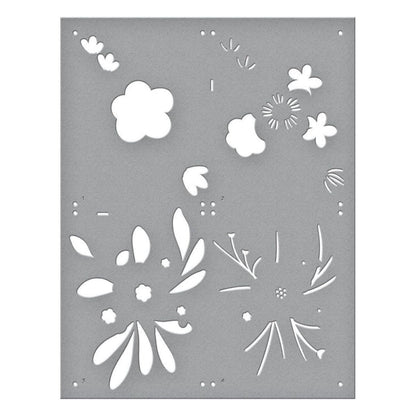 Hello Blooms Stencil / Stencil Plantilla Hola Flores Esténciles / Plantillas Spellbinders