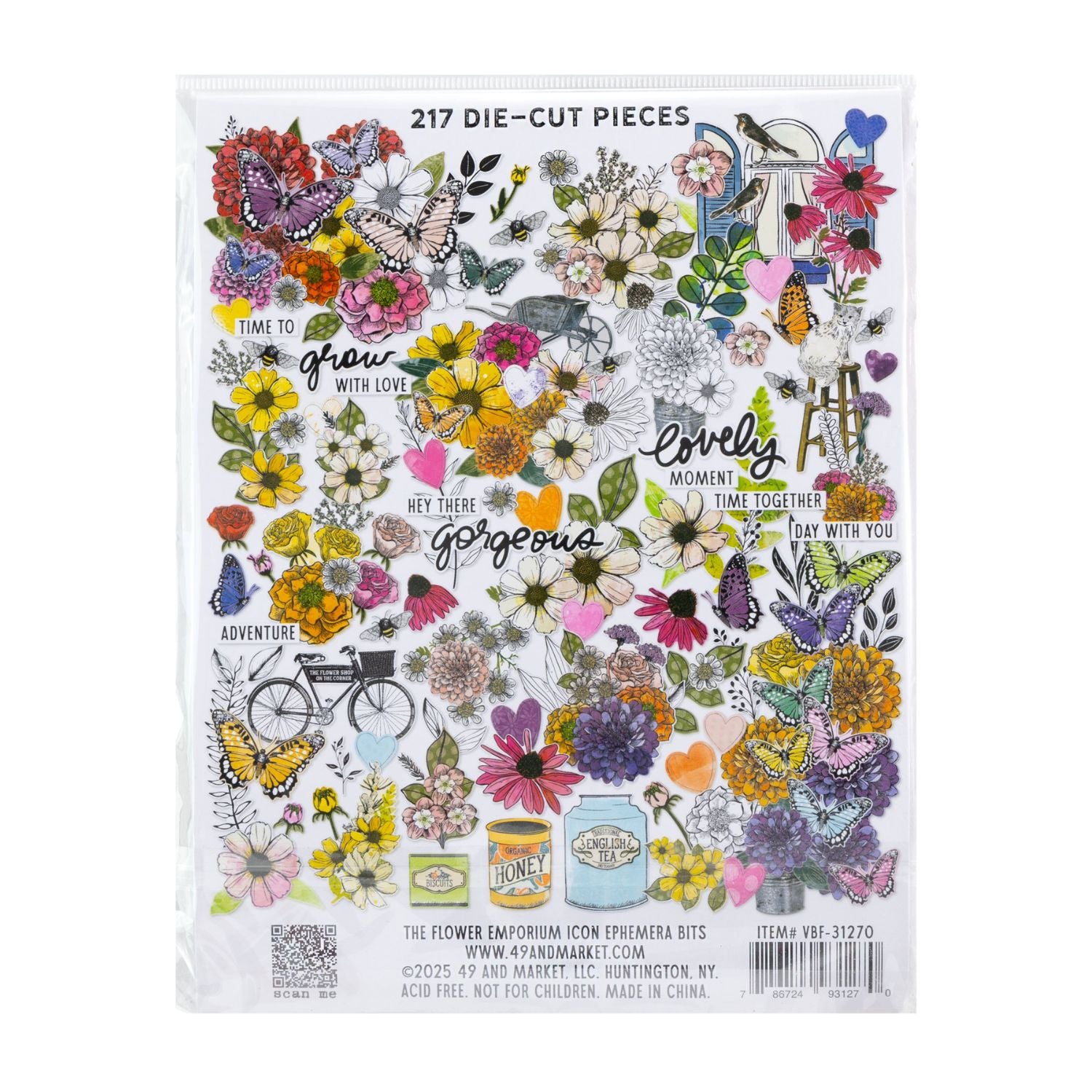 The Flower Emporium Icon Die-Cuts / Adornos Icónicos De Colección Emporio De Flores Adornos / Embellishments 49 and Market