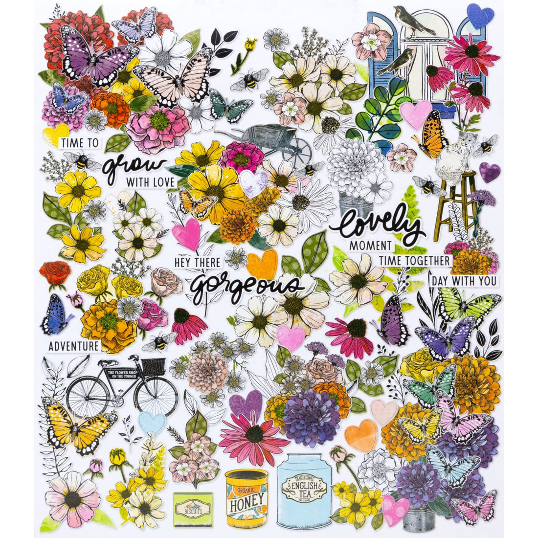 The Flower Emporium Icon Die-Cuts / Adornos Icónicos De Colección Emporio De Flores Adornos / Embellishments 49 and Market