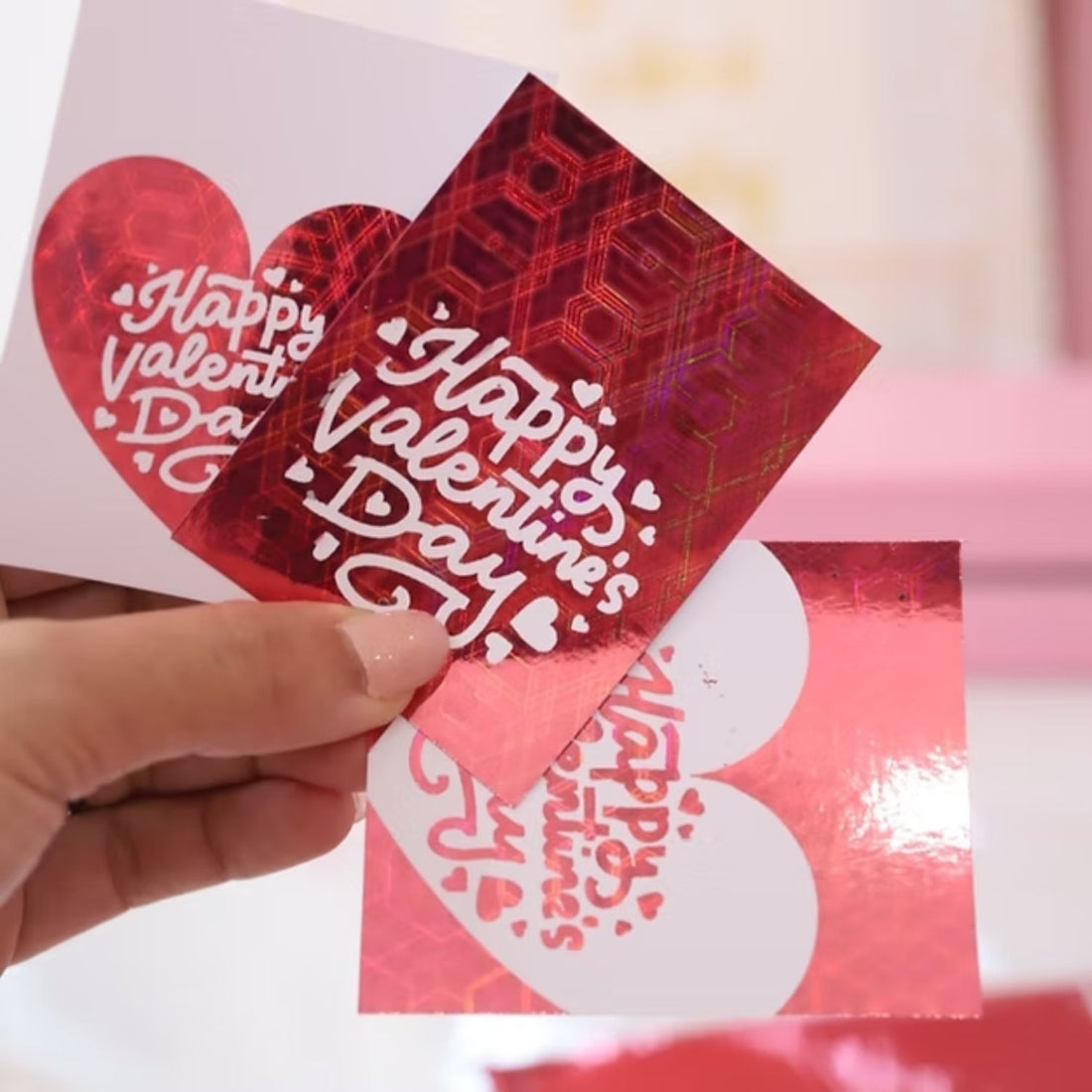 Foil Para Tinta Pink Geometric Holográfico 3m Foil Reactivo Angie Guerra