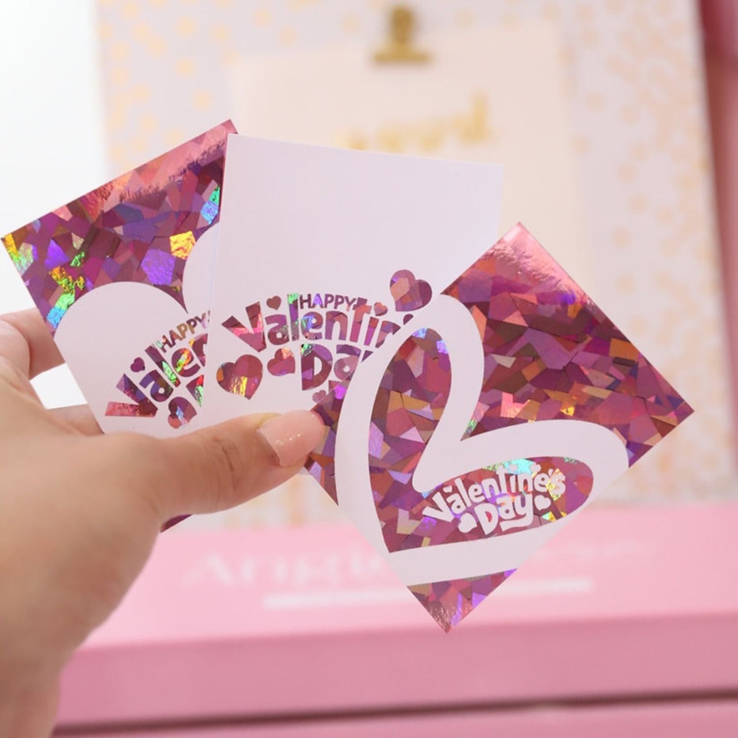 Foil Para Tinta Rosa Vidrio Roto Holográfico 3m Foil Reactivo Angie Guerra