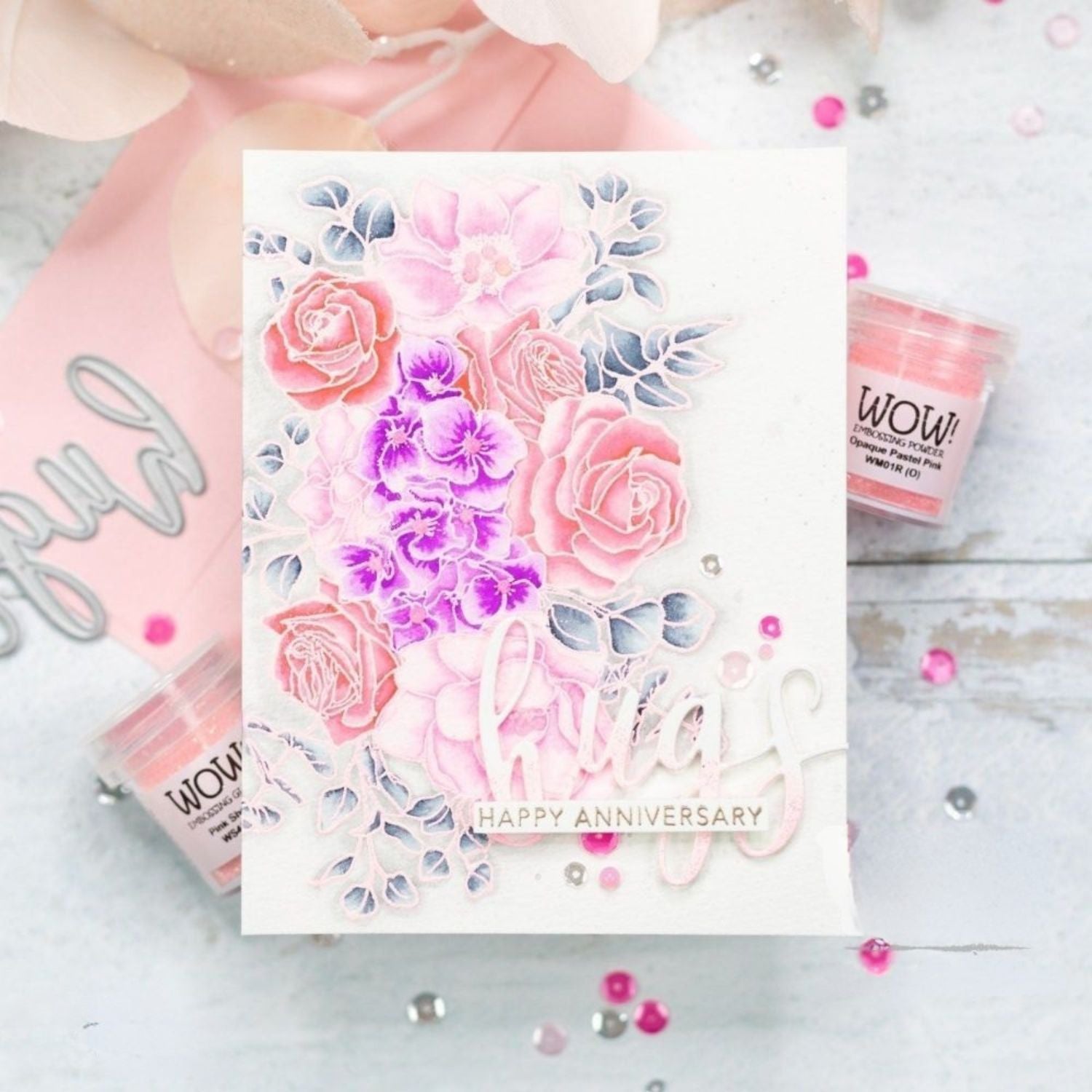 Pastel Pink Embossing Powder / Polvo de Embossing Rosa Pastel Polvos de Embossing Wow!