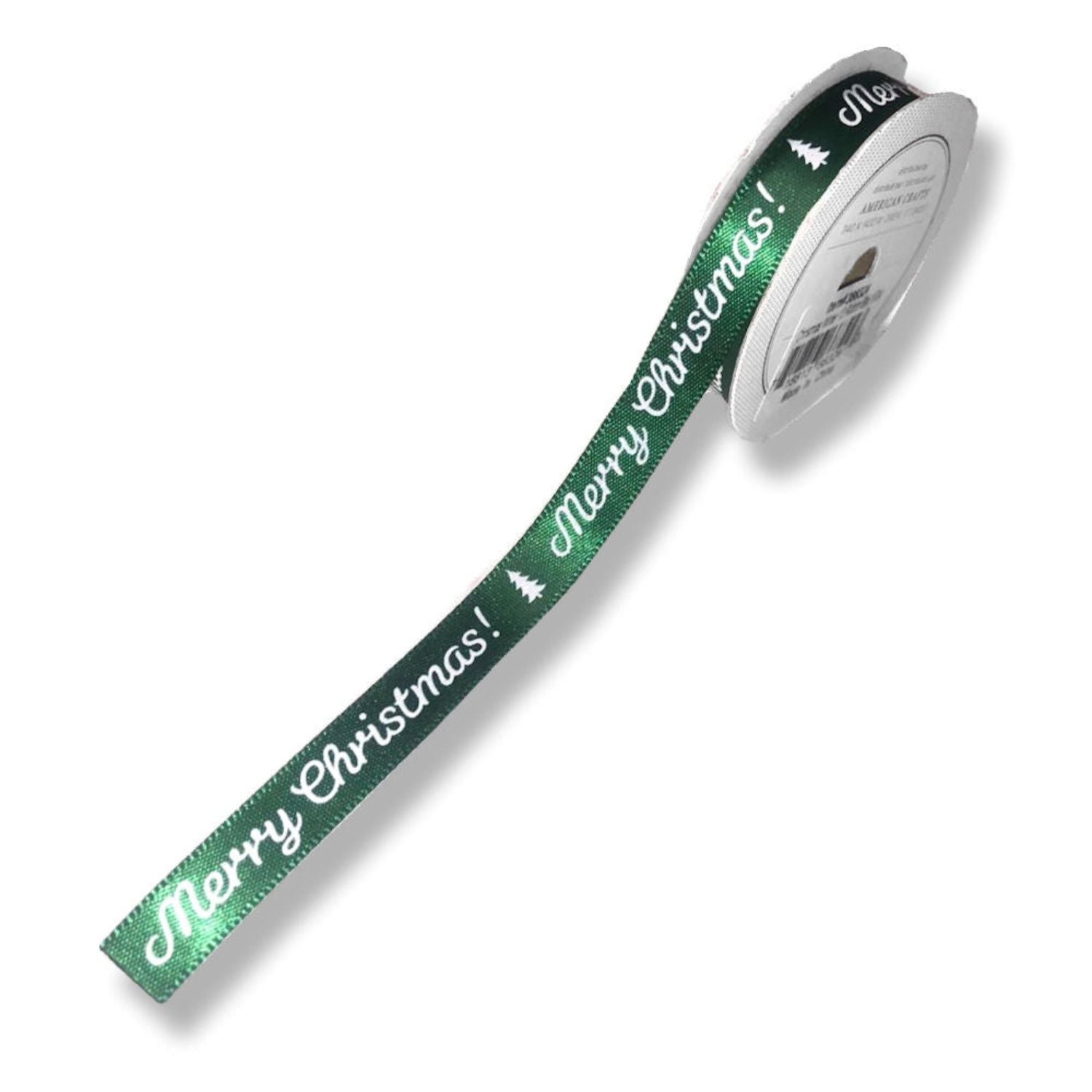 Listón de Tela Decorativo Importado Merry Christmas Verde Listones e Hilos American Crafts