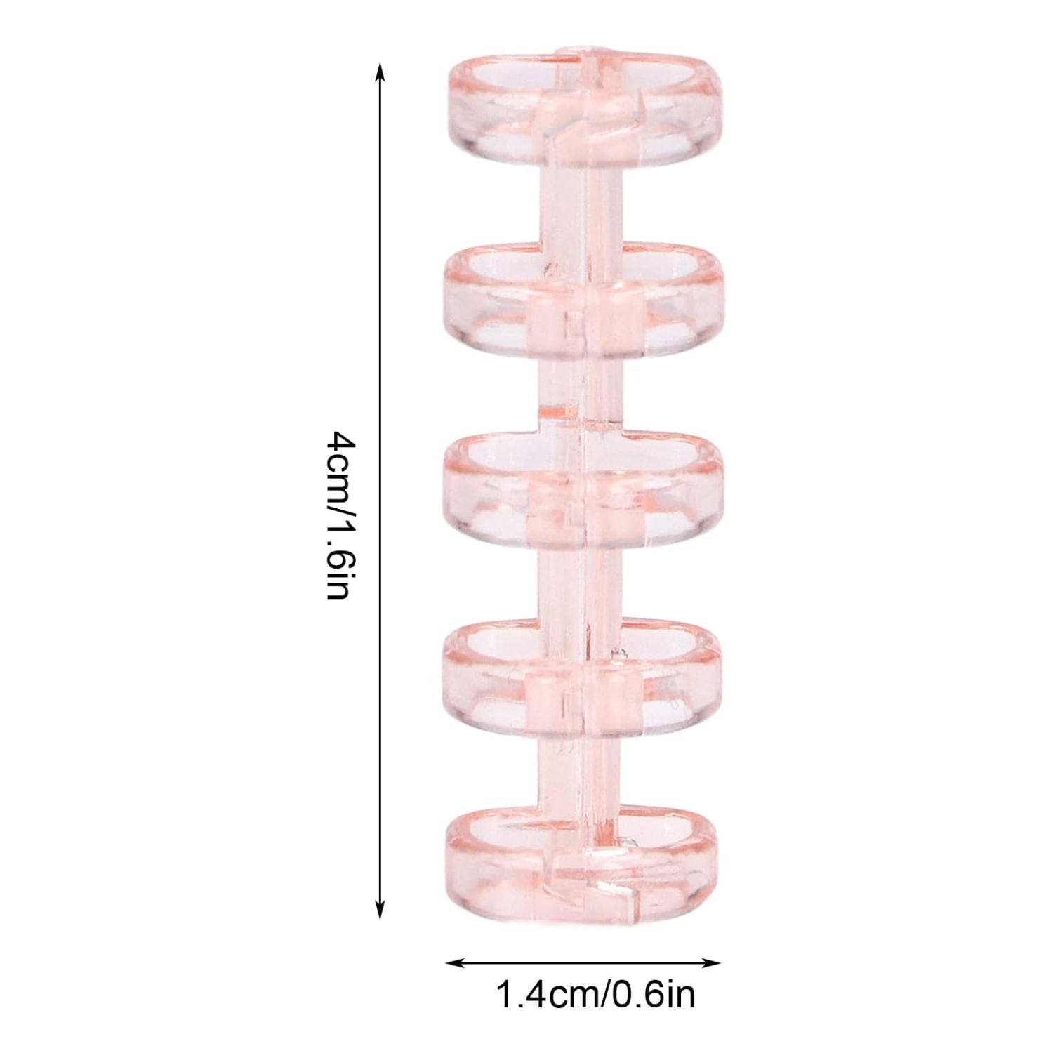Anillo de Encuadernación de Plástico Transparente Rosa Arillos para Engargolar Hobbees