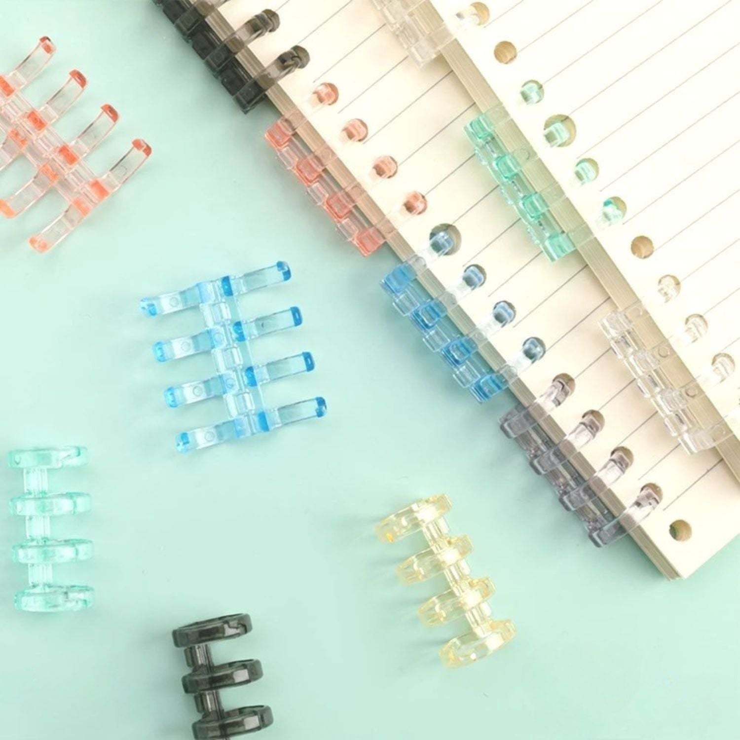 Anillo de Encuadernación de Plástico Transparente Rosa Arillos para Engargolar Hobbees