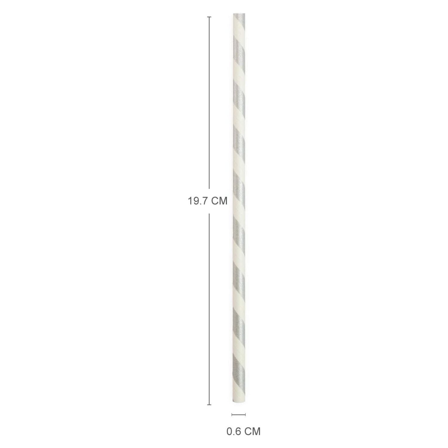 Paper Straws Silver / Popotes de Papel Decorativo Plateados Adornos / Embellishments American Crafts