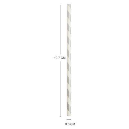 Paper Straws Silver / Popotes de Papel Decorativo Plateados Adornos / Embellishments American Crafts