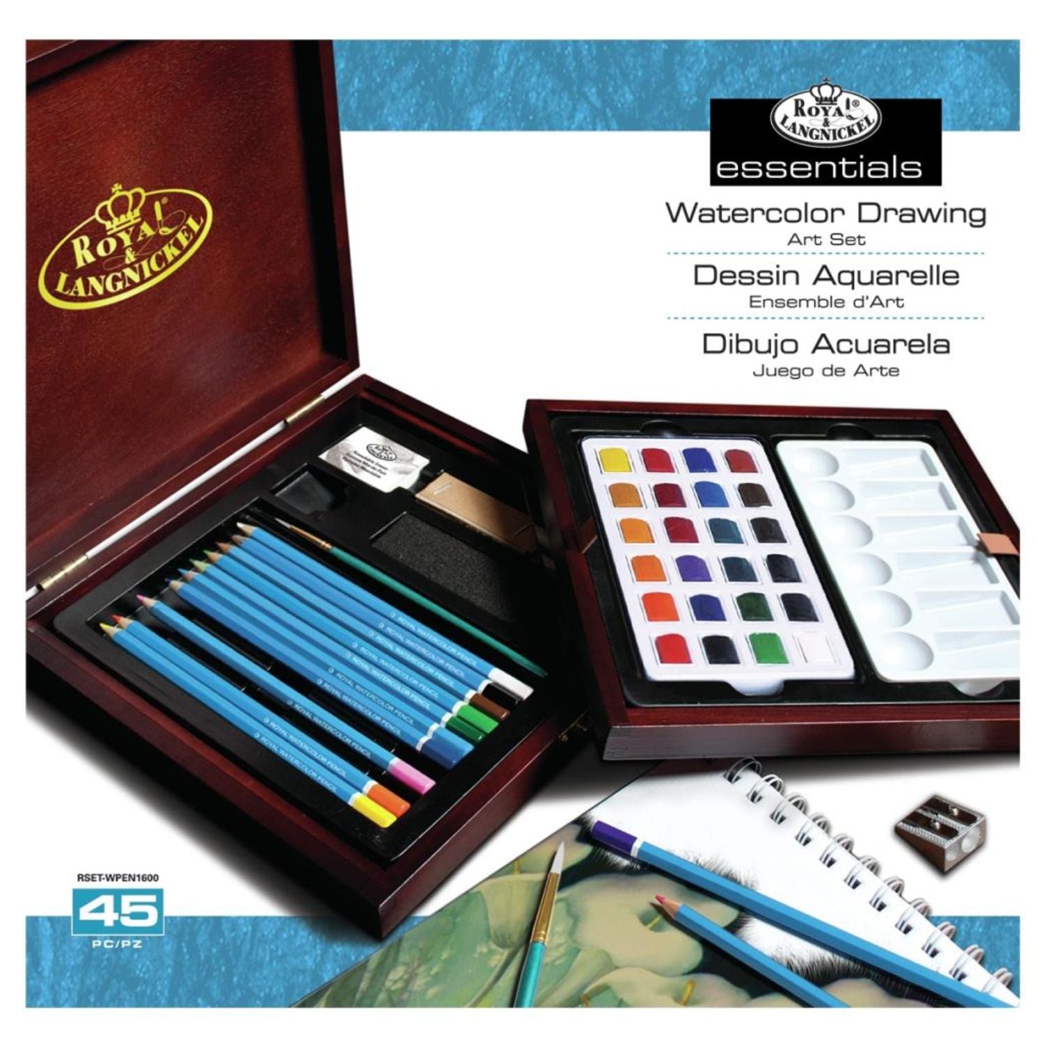 Watercolor Pencil Set / Estuche de Madera con Lápices Acuarelables Colores y Plumones Royal Langnickel