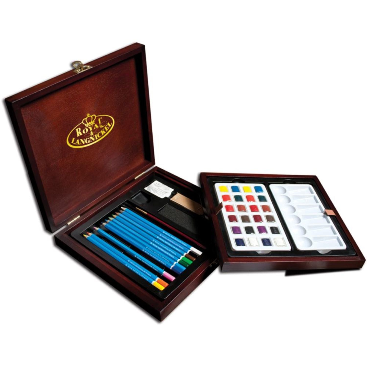 Watercolor Pencil Set / Estuche de Madera con Lápices Acuarelables Colores y Plumones Royal Langnickel