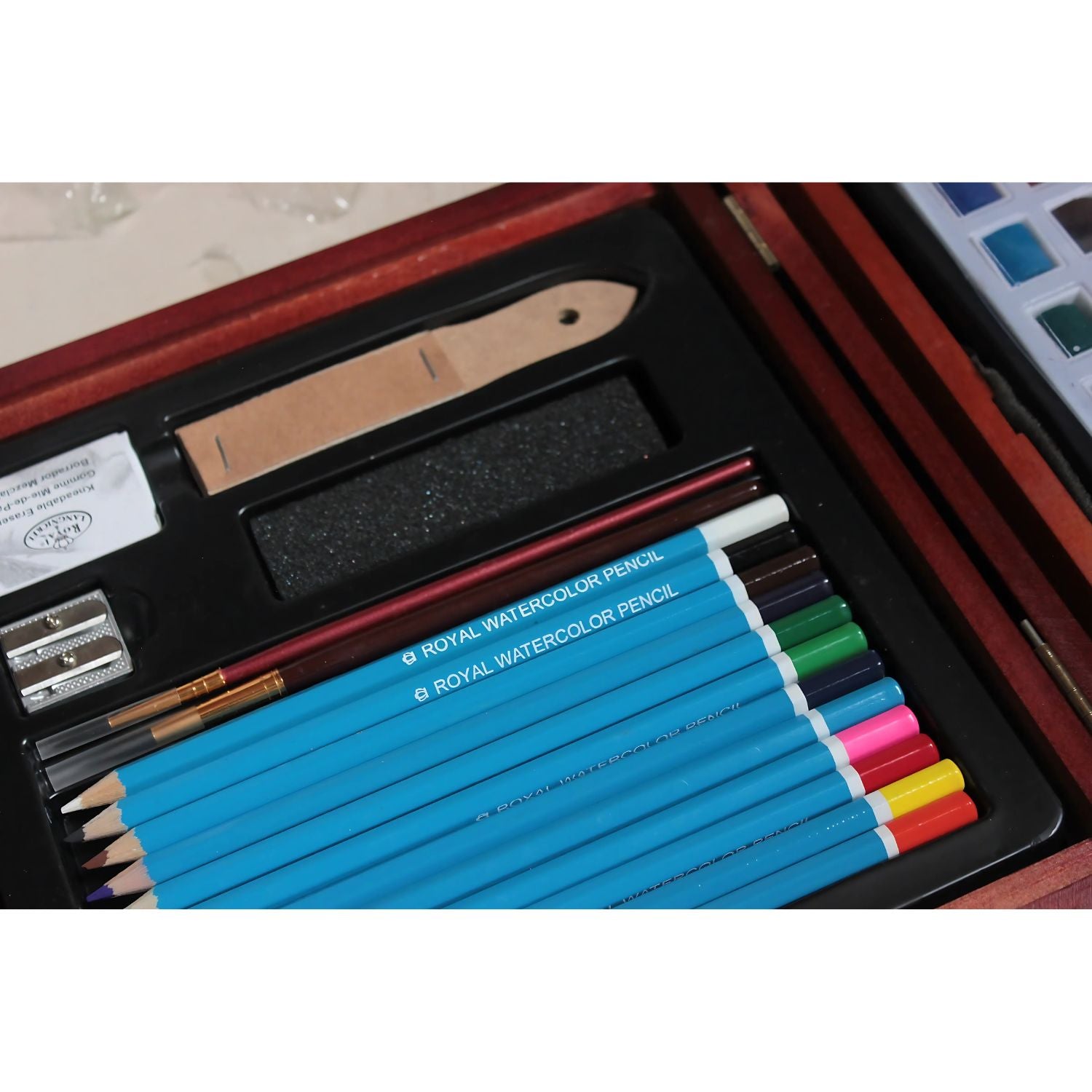 Watercolor Pencil Set / Estuche de Madera con Lápices Acuarelables Colores y Plumones Royal Langnickel