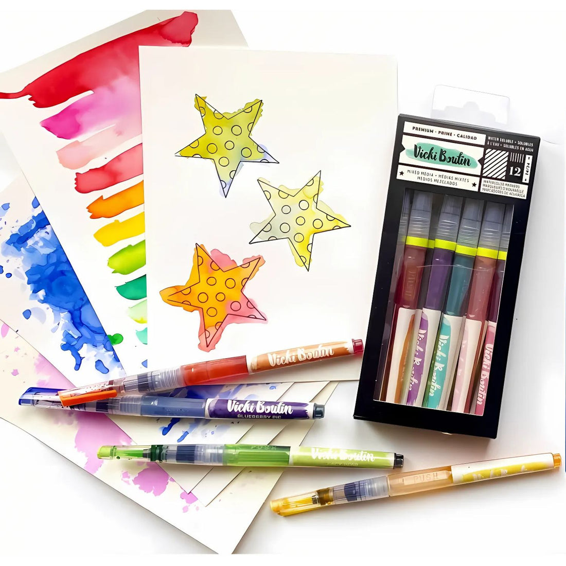 Premium Watercolor Markers / 12 Marcadores Acuarelables Marcadores &amp; Plumones Vicki Boutin