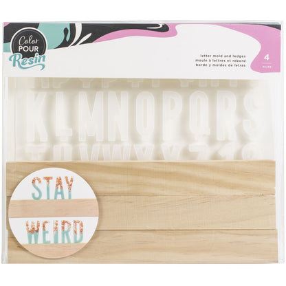 Color Pour Resin Letter Mold / Molde Alfabeto Mayúsculas Para Resina Resina Epóxica y Accesorios American Crafts