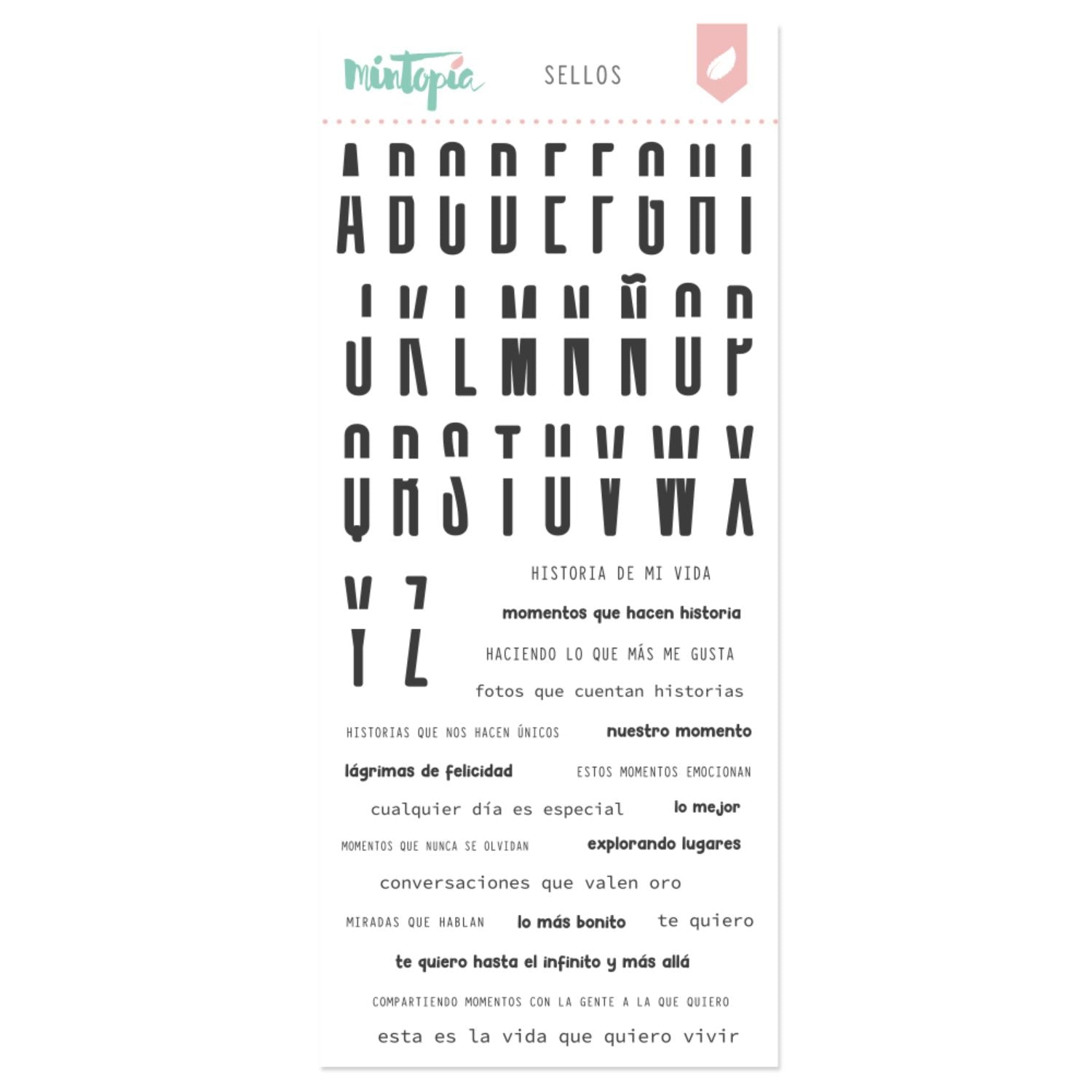 Mintopia Alphabet Documenta Stamp / Sellos Documenta Alfabeto Y Frases Sellos Mintopía
