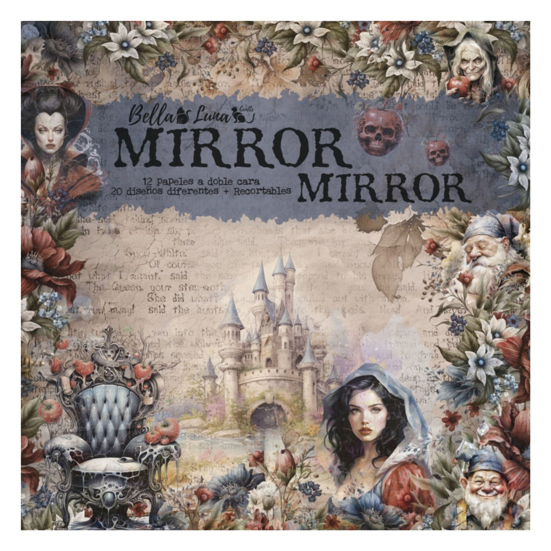 Paquete 12 Papeles Mirror Mirror Recortables 8x8" Papel Bellaluna Crafts