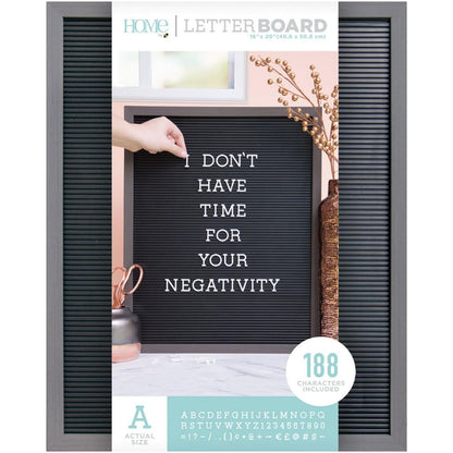 16 x 20 LetterBoard Gray Stained Frame / Tablero de Mensajes 