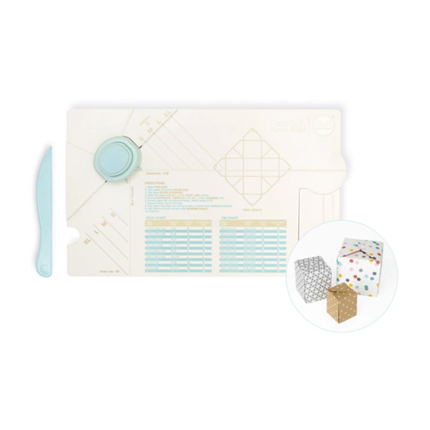 Gift Box Punch Board / Tabla para Crear Cajitas Cuadradas Herramientas We R Memory Keepers