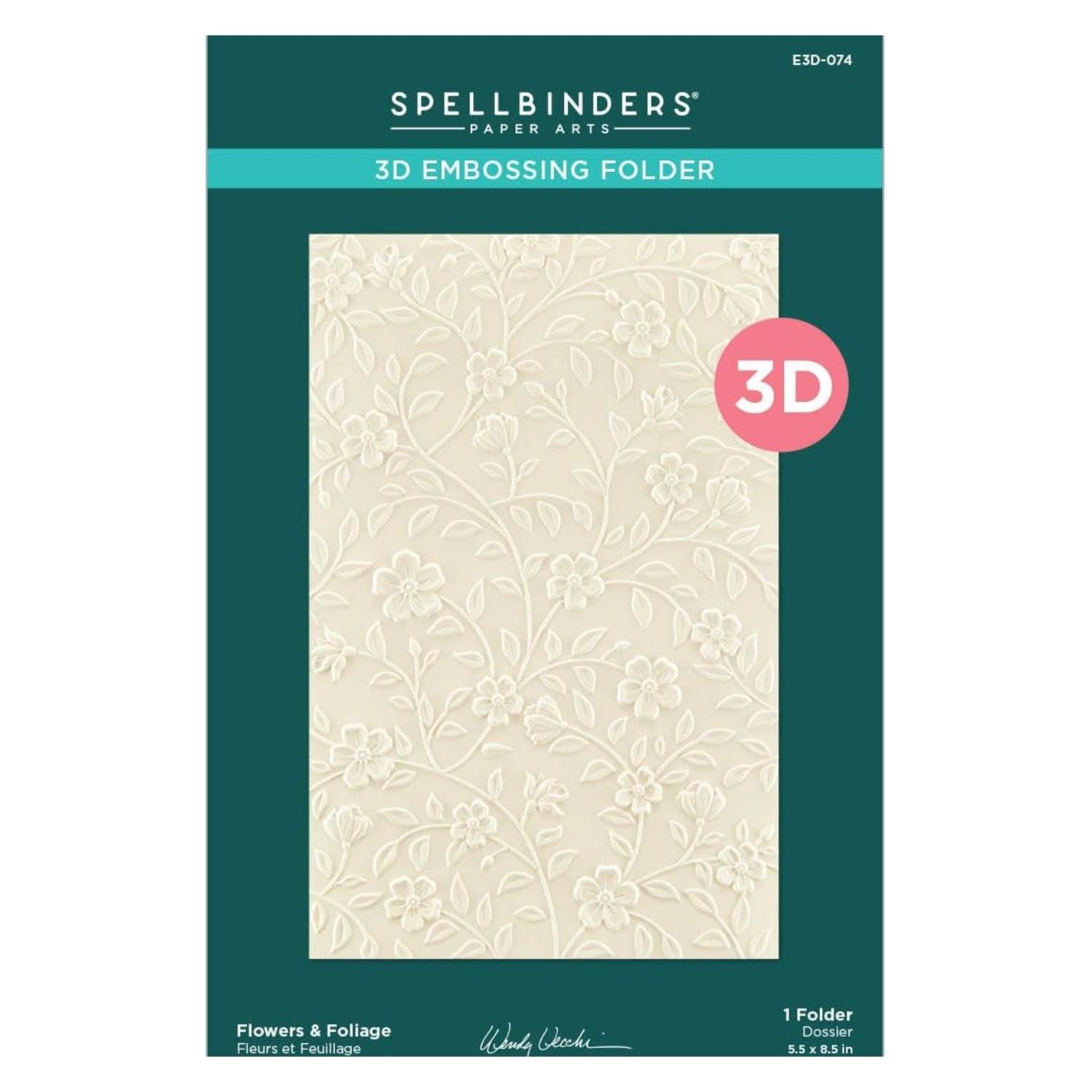 3D Textured Impressions Flowers &amp; Foliage / Folder De Grabado 3D Flores Y Follaje Folders de Grabado Spellbinders