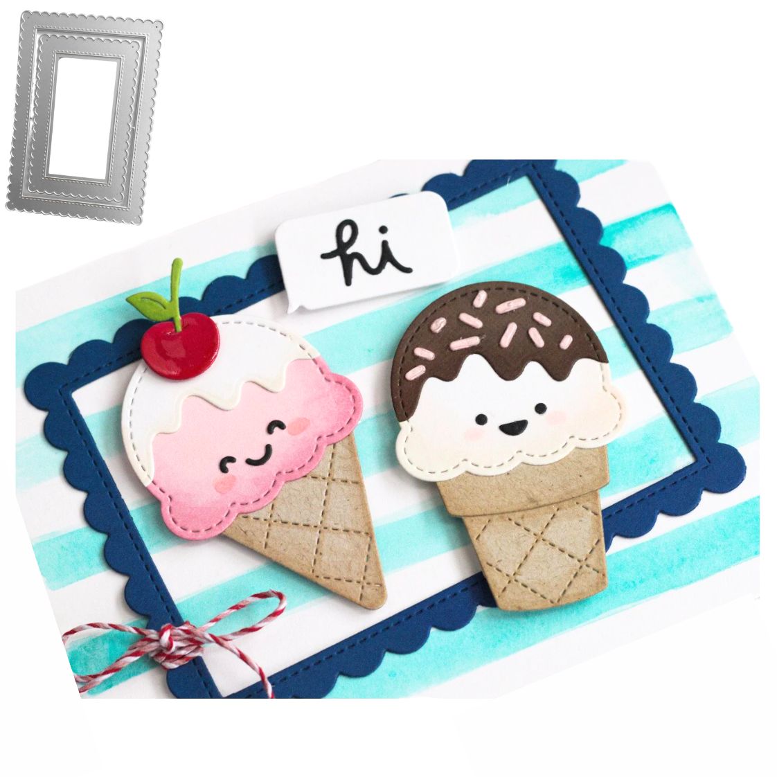 Suaje de Marcos Rectangulares de Escalopa con Puntadas Dados de Corte / Suajes / Troqueles Hobbees